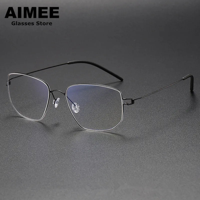 Aimee Women's Full Rim Square Screwless Titanium Eyeglasses Frame 13317 - Lightweight & Durable Eyewear for Work, Reading & Everyday Fashion
