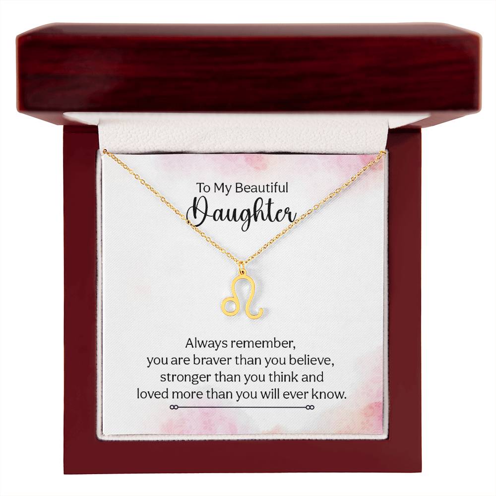 Zodiac Necklace for Daughter - Personalized Mom Gift in Stainless Steel or Gold Finish - Perfect for Birthday, Graduation & Mother-Daughter Bonding