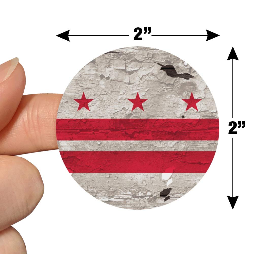 Vintage Distressed Washington DC District of Columbia State Flag Stickers - USA Patriotic Planner Decals, Scrapbooking Supplies, DIY Craft Journaling Accessories - Perfect for Bullet Journals, Travel Scrapbooks & Americana-Themed Projects