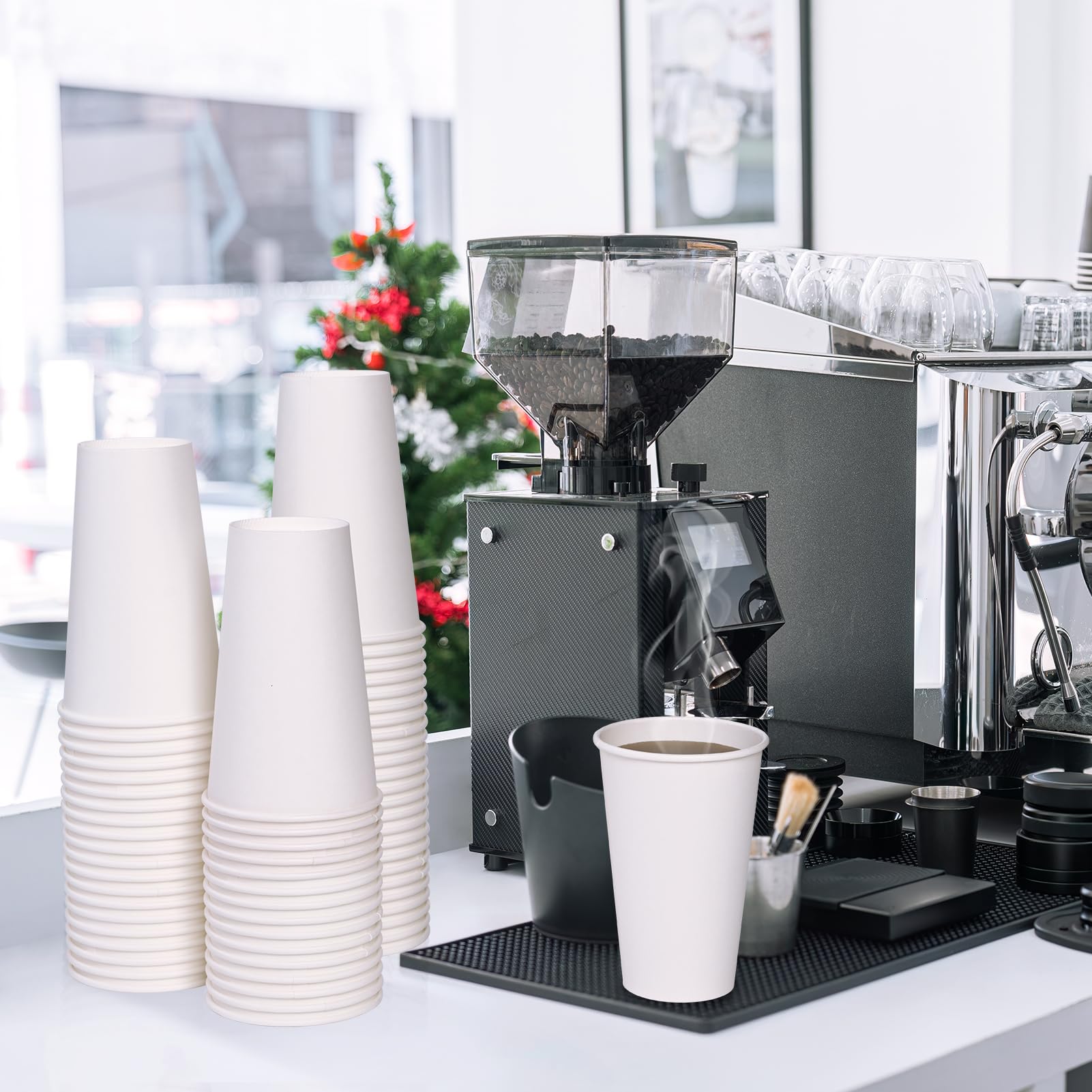 LITOPAK 1000 Pack 16 oz Disposable Paper Coffee Cups - White Hot Drink Cups for Office, School, Cafe & Restaurant Use - Perfect for Coffee, Tea & Hot Beverages