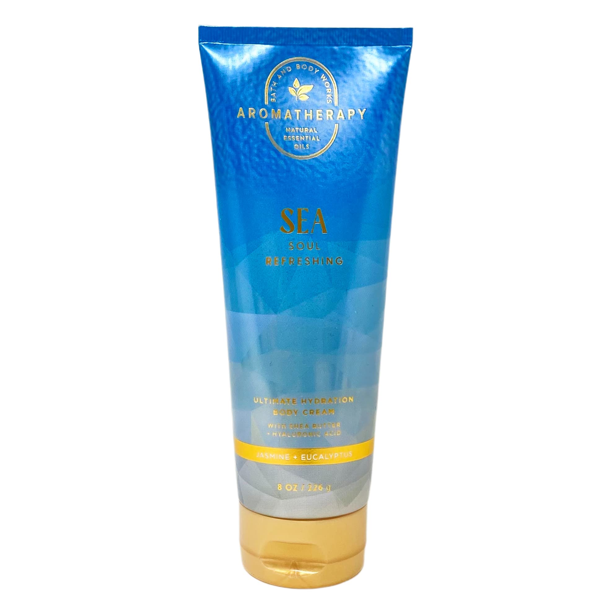 Aromatherapy Sea Soul Jasmine & Eucalyptus Body Cream and Shower Steamer Set - Full Size, Moisturizing & Relaxing Bath & Body Gift for Spa, Self-Care, Stress Relief (Blue)