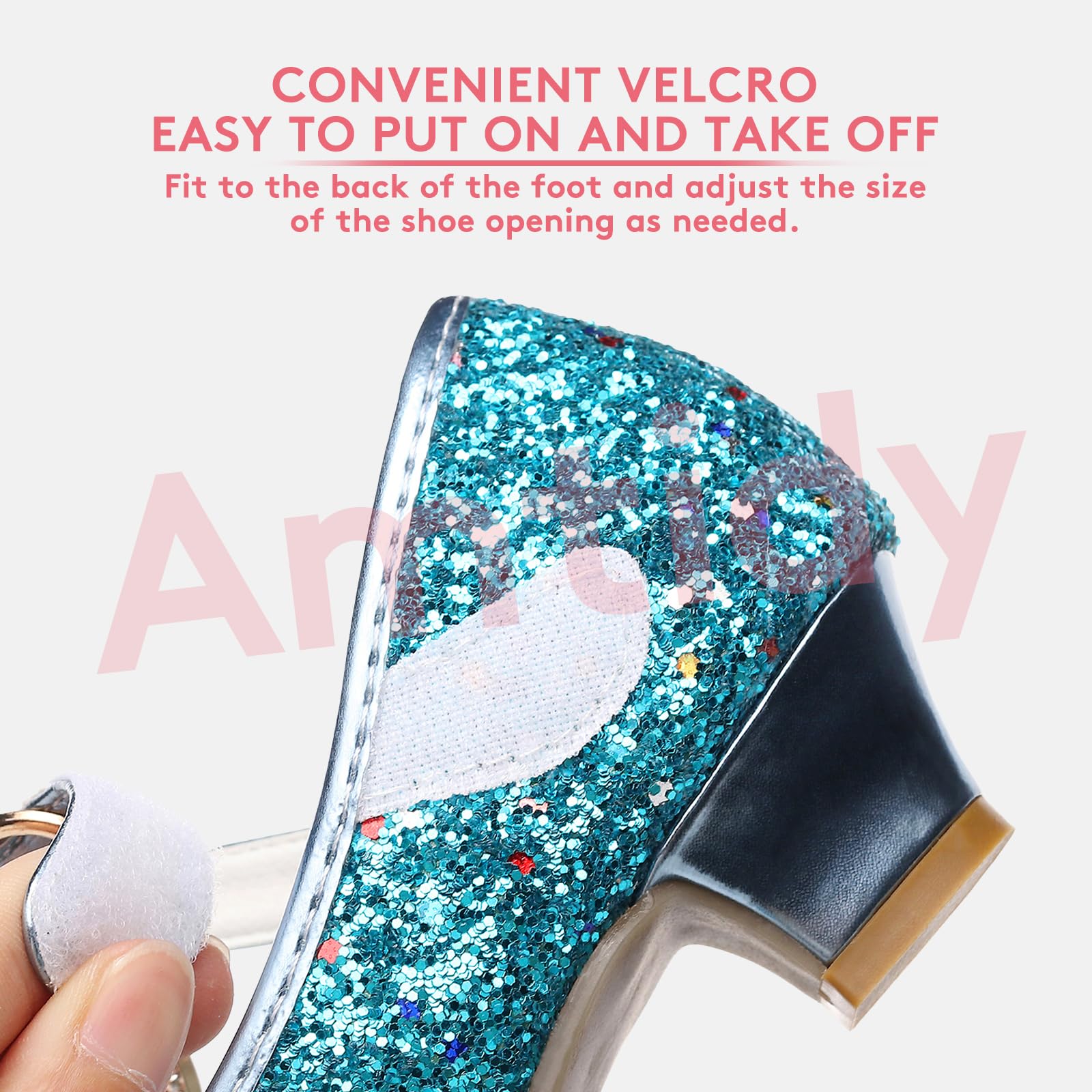 Sparkly Girls Mary Jane Dress Shoes for Weddings, Parties & Bridesmaids - Princess Heels for Special Occasions & Formal Events
