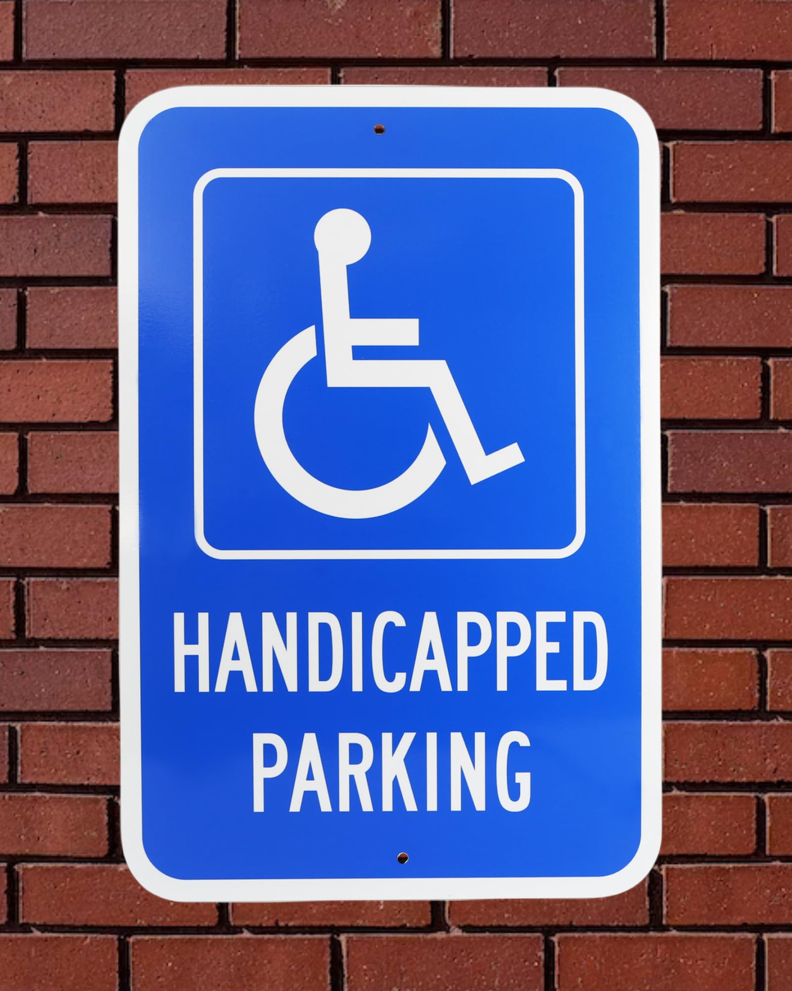 18x12 Inch Handicap Parking Sign - 3M Reflective Aluminum Reserved Parking Sign for Disabled - Weatherproof & Rust-Free .063 Aluminum - Easy Mounting for Indoor & Outdoor Use - Perfect for Parking Lots, Garages, and Accessible Spaces