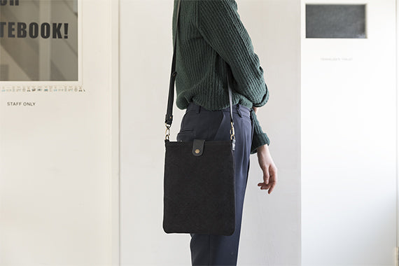 TRAVELER'S COMPANY Canvas Shoulder Bag - Compact S Size in Black | Durable & Stylish Travel Bag for Commuting, Work & Everyday Use
