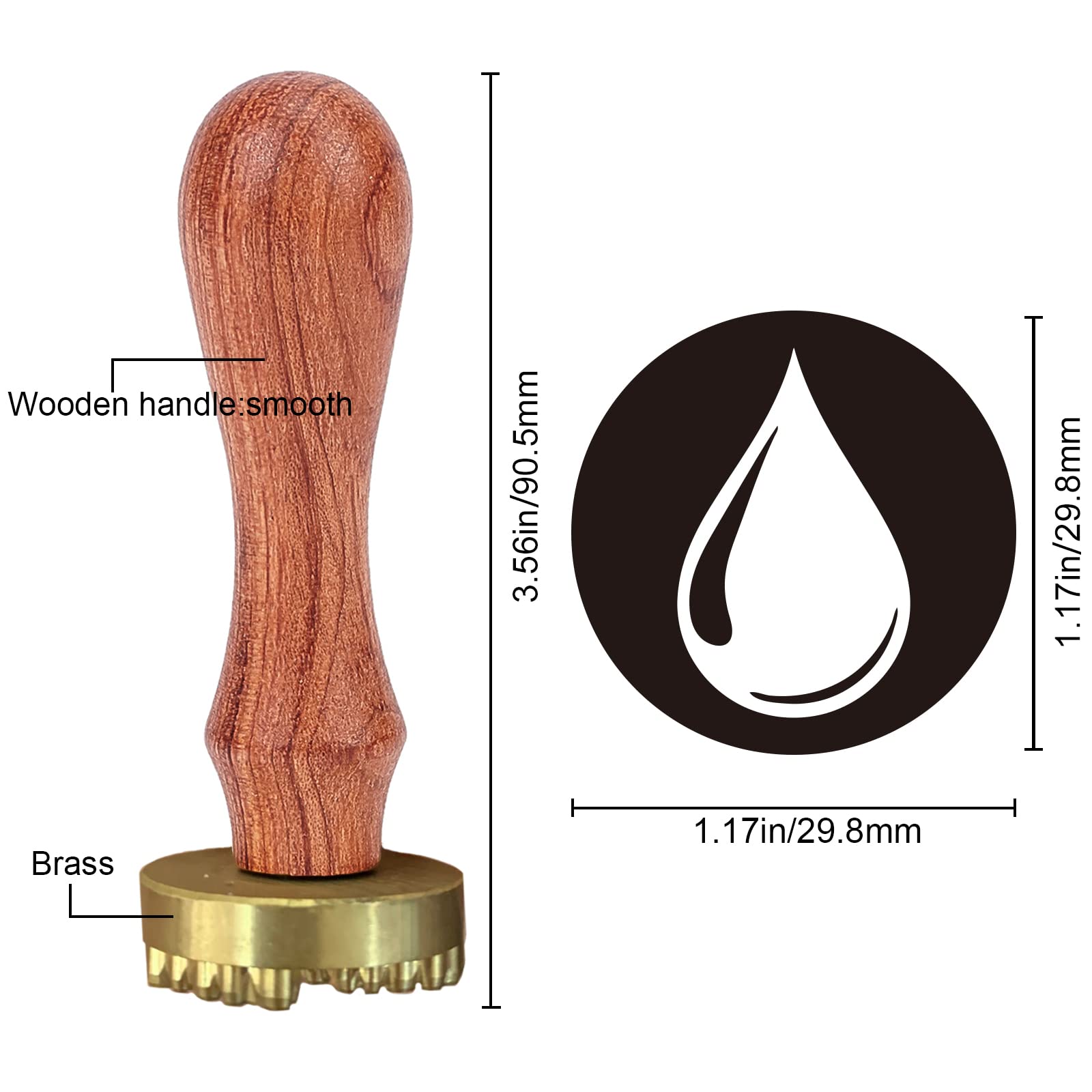 Premium Ice Branding Stamp - CRASPIRE Ice Stamp with Wood Handle & Velvet Pouch | Removable Brass Head for Cocktails, Ice Cubes & Beverage Branding | Perfect for Home Bars, DIY Drinks & Crafting | Water Droplet Wax Seal Design for Professional Drink Presentation