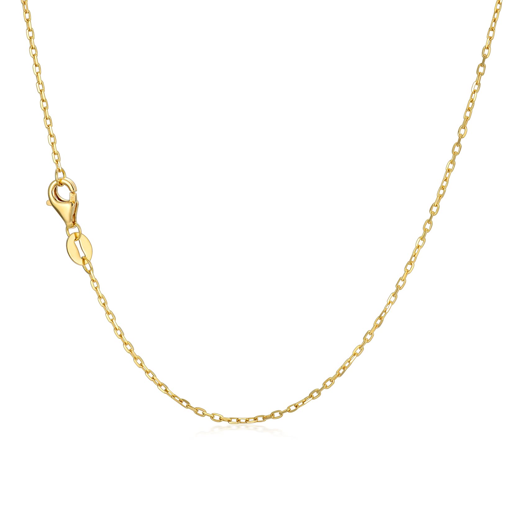 14K Yellow Gold Paperclip Chain Necklace for Women - Real Gold Italian Link Pendant Necklace, Dainty Jewelry Gift for Her, Wife, Mom, Girlfriend - Perfect for Birthday, Anniversary, Valentine's Day & Everyday Elegance