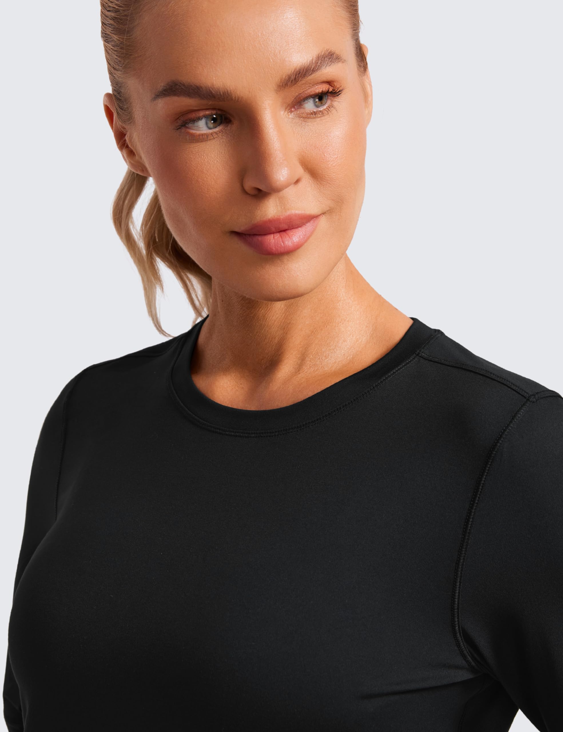 CRZ YOGA Women's Lightweight Long Sleeve Workout Shirts - High Neck Athletic Training Tops for Gym, Running & Fall Activities | Moisture-Wicking & Breathable for Yoga, Pilates & Outdoor Sports