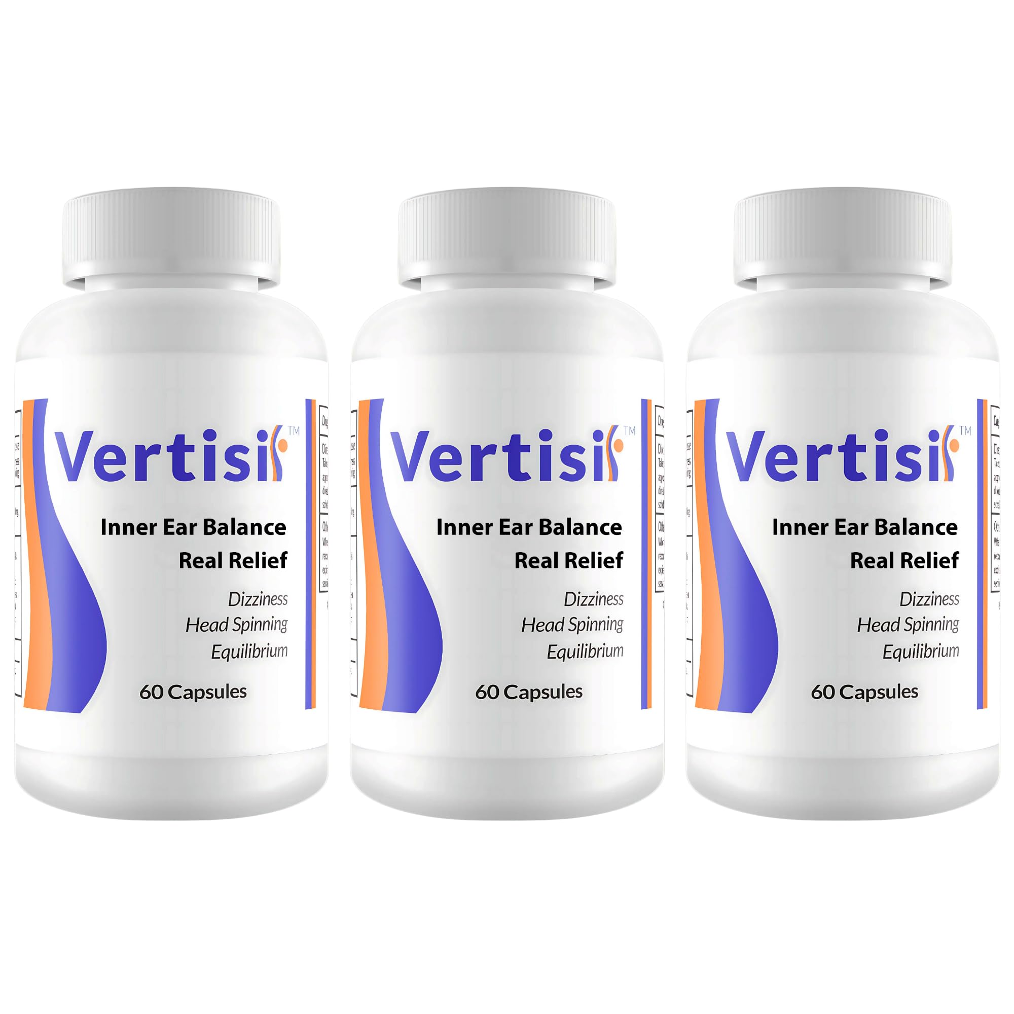 Vertisil Vertigo Relief Supplement - Fast-Acting Natural Dizziness Support (3 Bottles) - Perfect for Travel, Motion Sickness & Everyday Balance