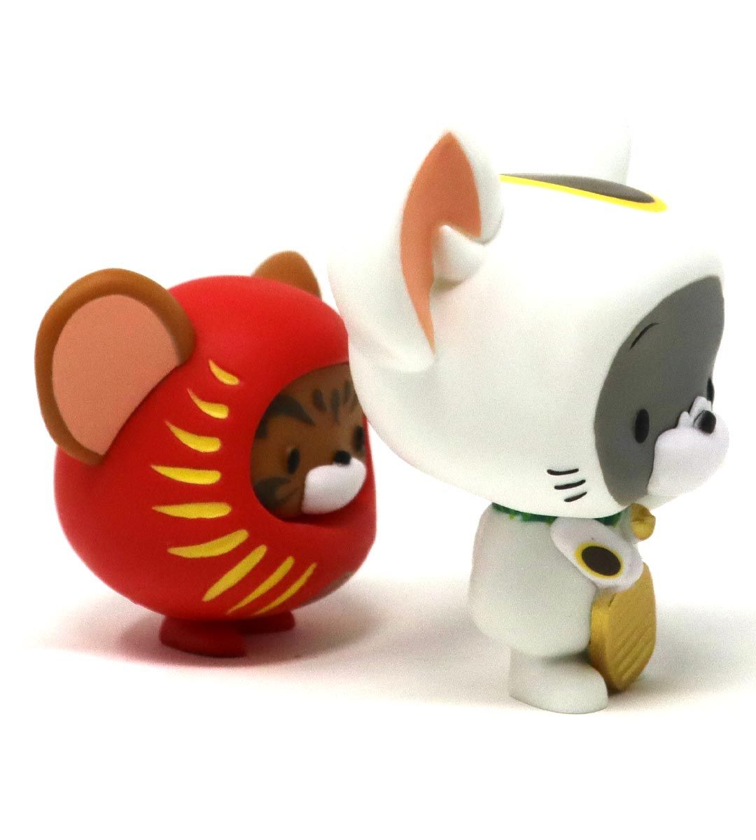 Chibi Tom & Jerry (Daruma & Maneki Neko) Cute Anime Figurine - Perfect for Home Decor, Office Desk & Gift for Anime Fans
