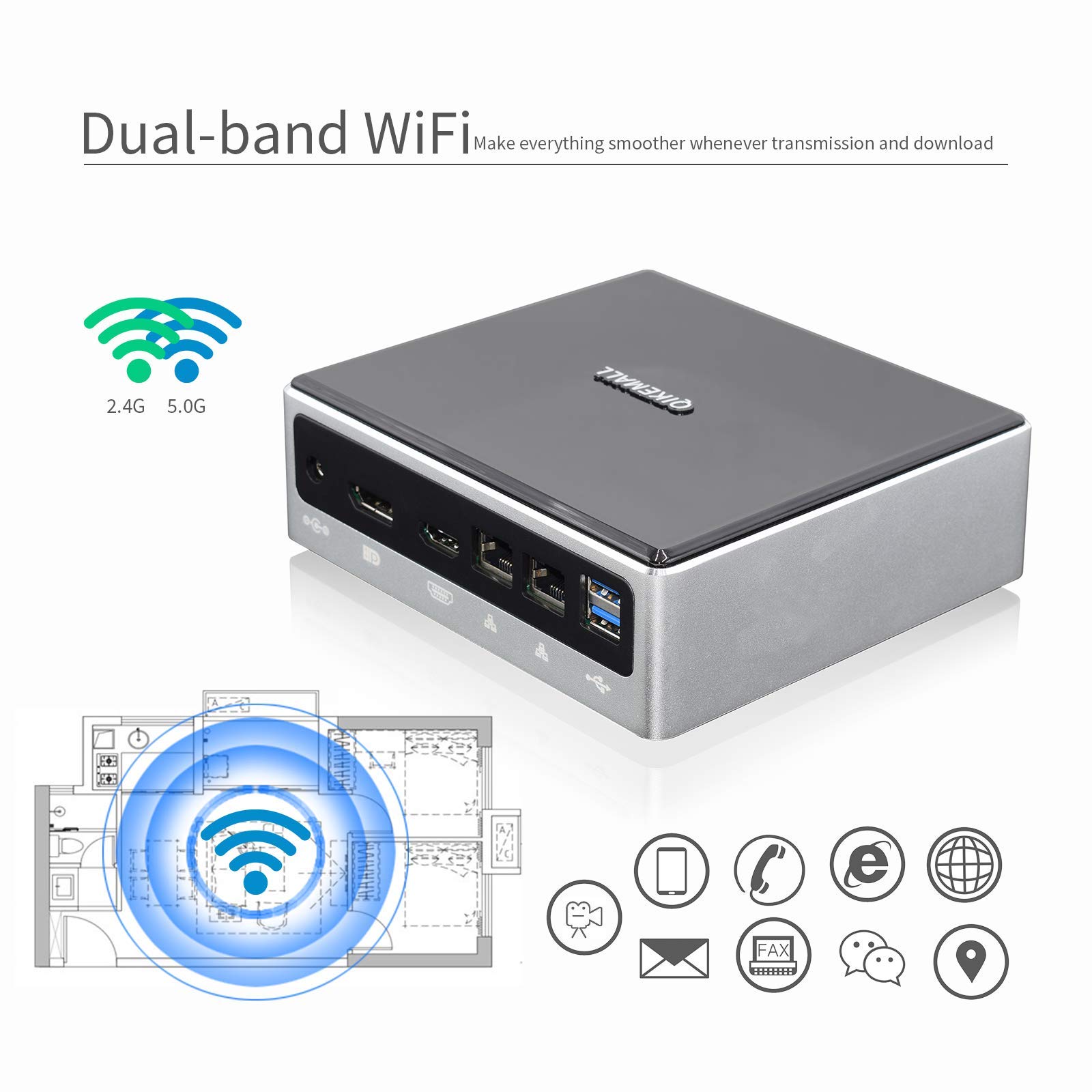 Windows 11 Pro Mini PC - Intel Core i5-10210U, 8GB DDR4 RAM, 512GB NVMe SSD, Dual LAN, 4K HDMI/DP, USB 3.0, WiFi - Compact Desktop Computer for Home Office, Gaming & Entertainment
