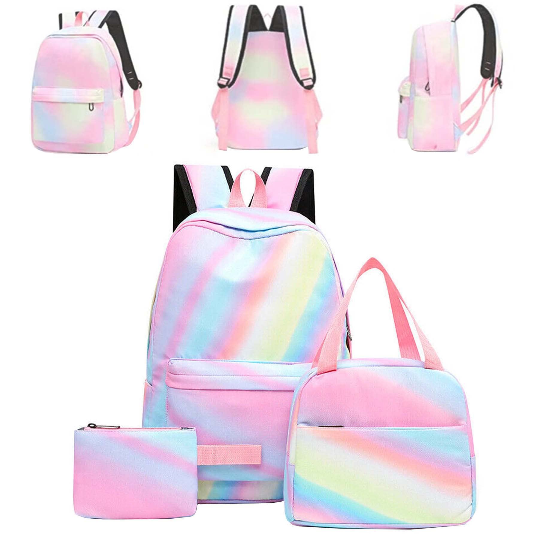 Tie Dye Girls Backpack with Lunch Box - Rainbow School Backpack for Teen Girls & Kids - Perfect for School, Travel, and Daily Use