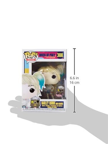 Birds of Prey Harley Quinn with Beaver #308 Pop Vinyl Figure - Collectible Movie Character Toy for DC Fans, Home Display & Gift