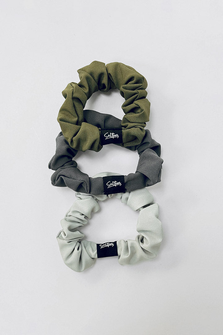Saltum Mini Scrunchie 3 Pack - Small Hair Ties for Women & Girls, Soft Elastic Hair Bands for Ponytails, Workouts, and Everyday Use