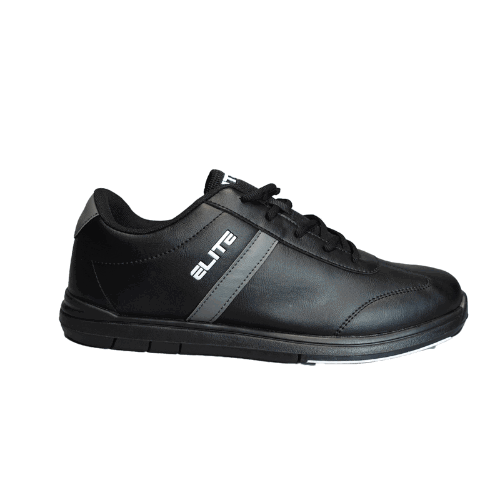 ELITE Men's Black & Grey Athletic Bowling Shoes - Universal Sliding Soles for Right/Left Handed Bowlers - Comfortable & Durable for League Play & Casual Bowling