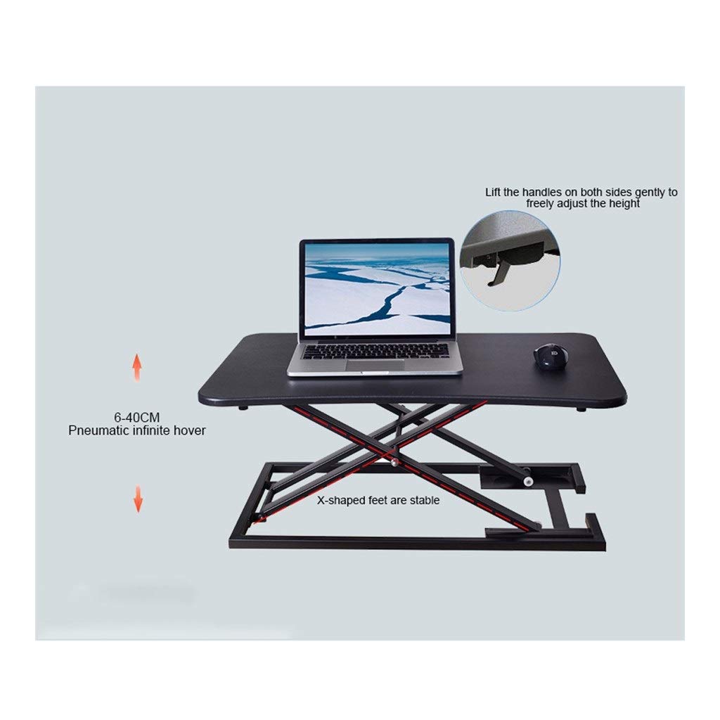 Height Adjustable Workstation Stand Desk Converter - 28.7 Inches Ergonomic Standing Desk Riser for Home & Office - Quick Setup in Seconds (Chrome Finish) - Perfect for Remote Work, Gaming, and Study Spaces