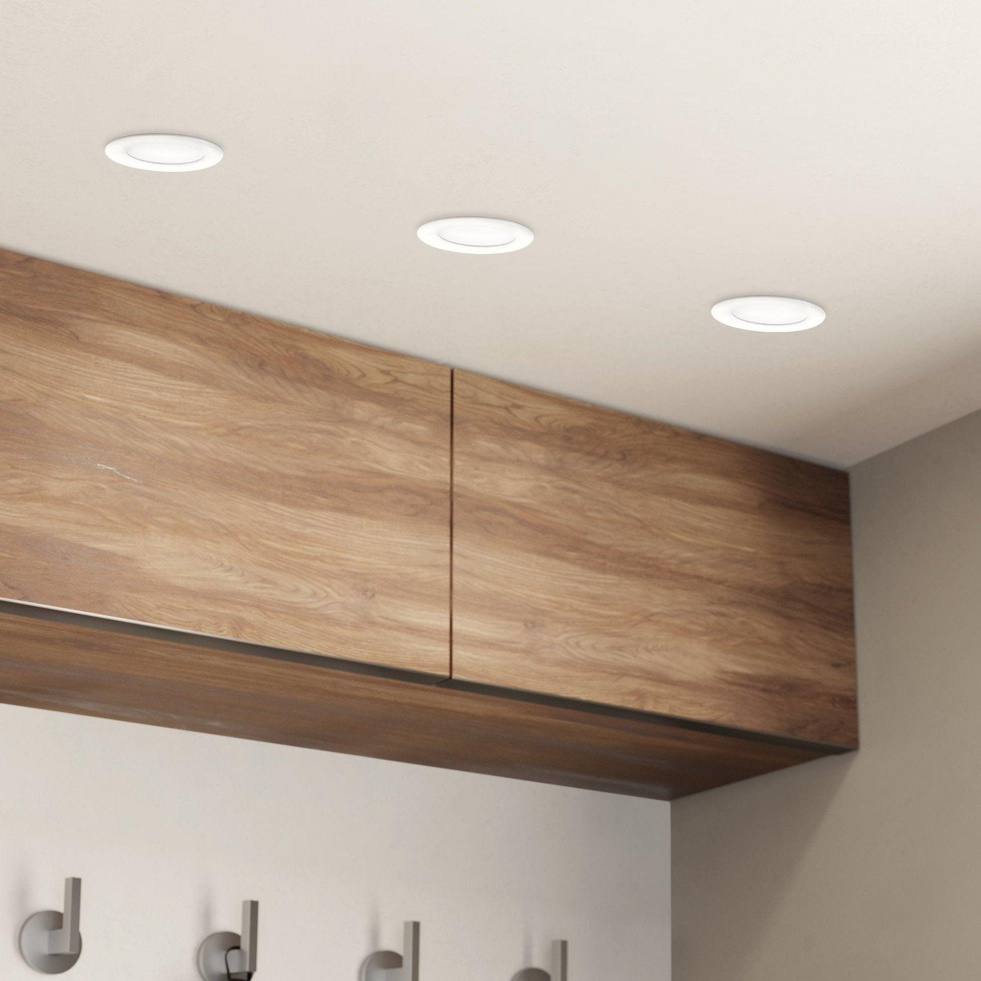 Eglo Fueva 5-LED Round White Recessed Ceiling Light - 11.7cm (4.6 Inch) Ultra-Thin Downlight for Kitchen, Bathroom, Living Room & Bedroom Lighting