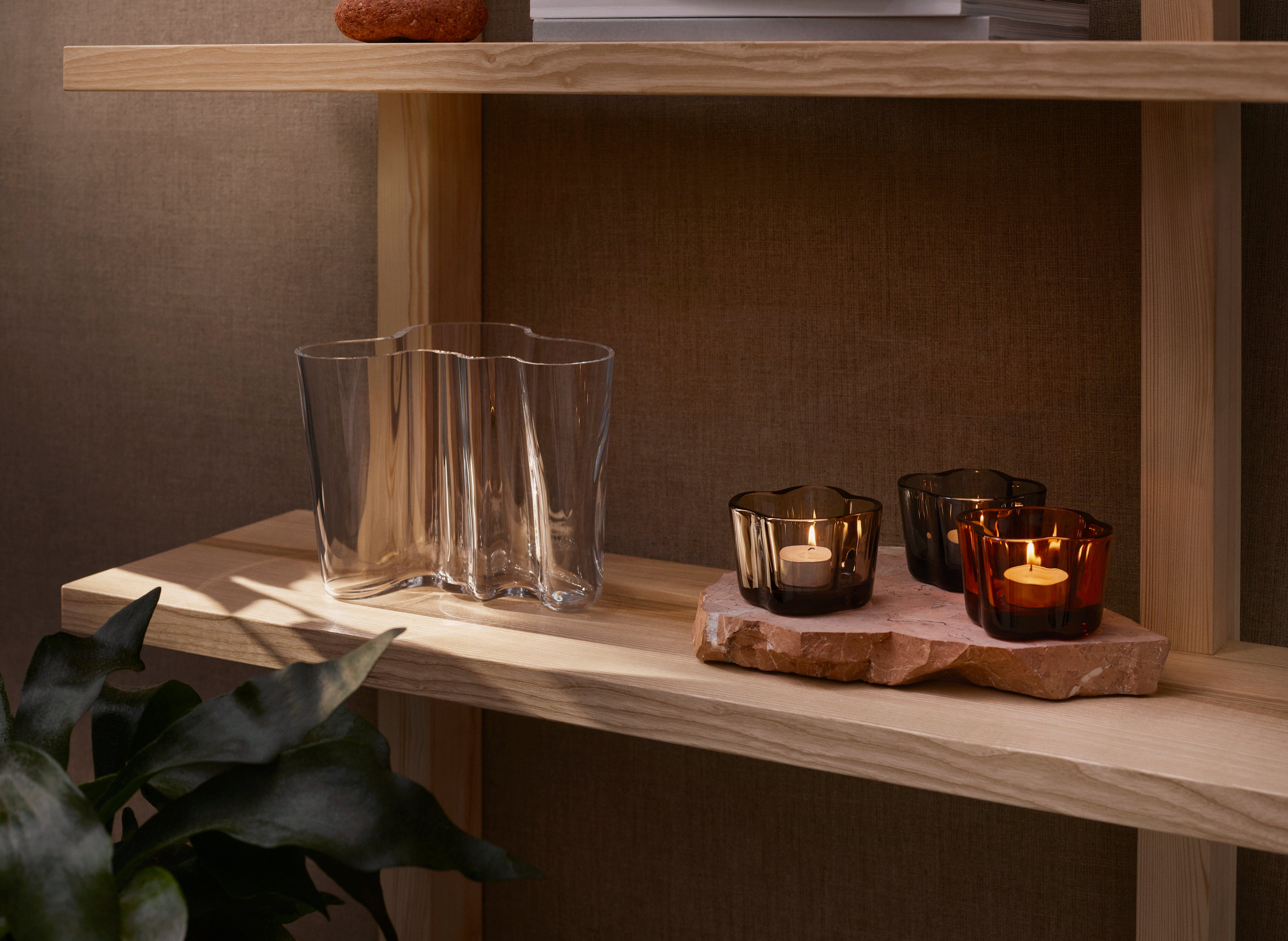 Aalto Vase - Clear Glass Flower Vase for Home Decor, Wedding Centerpiece & Modern Interior Design