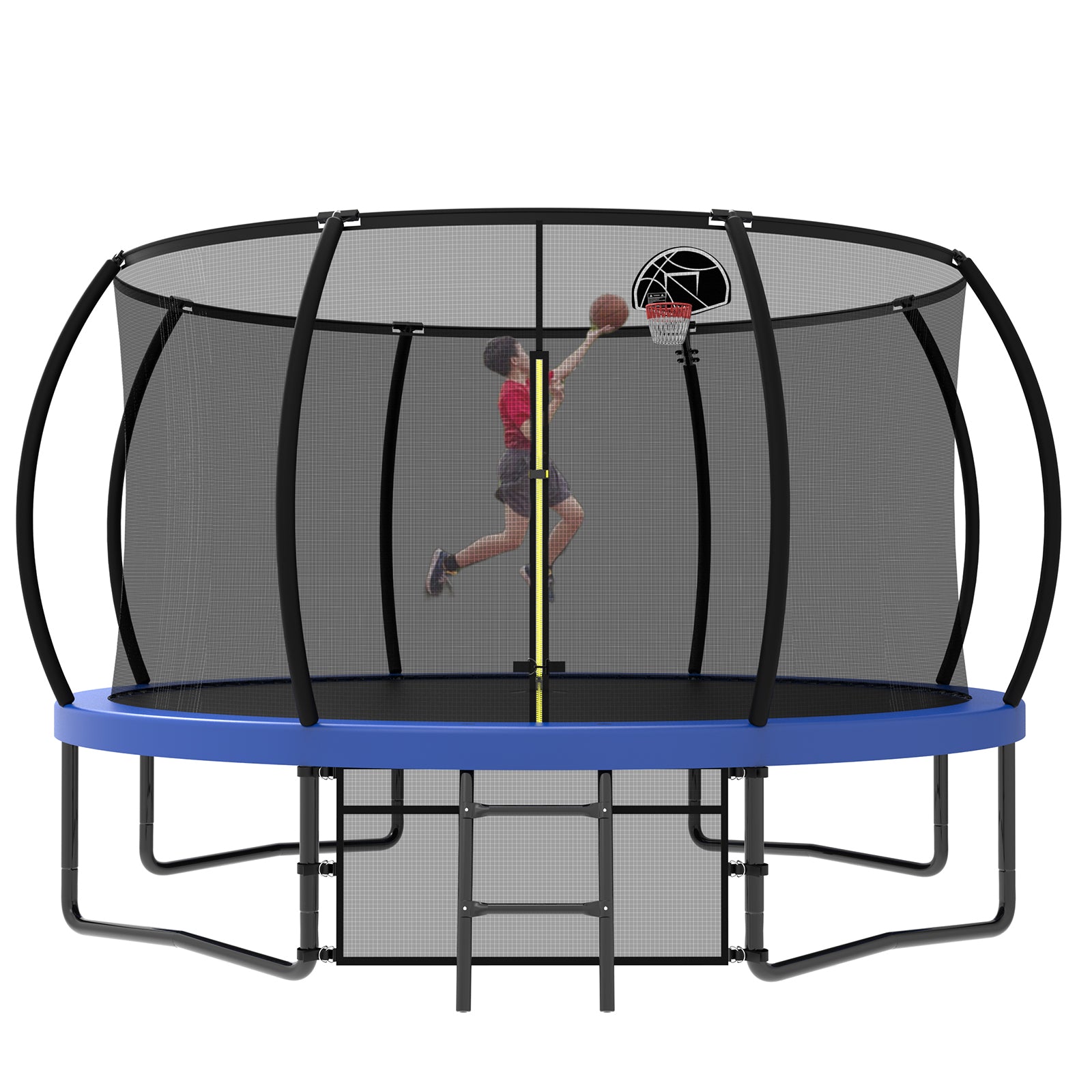 12FT Kids Trampoline with Safety Enclosure Net & Ladder - Outdoor Bounce Trampoline for Backyard, Garden, Park - Perfect for Family Fun, Exercise & Birthday Parties
