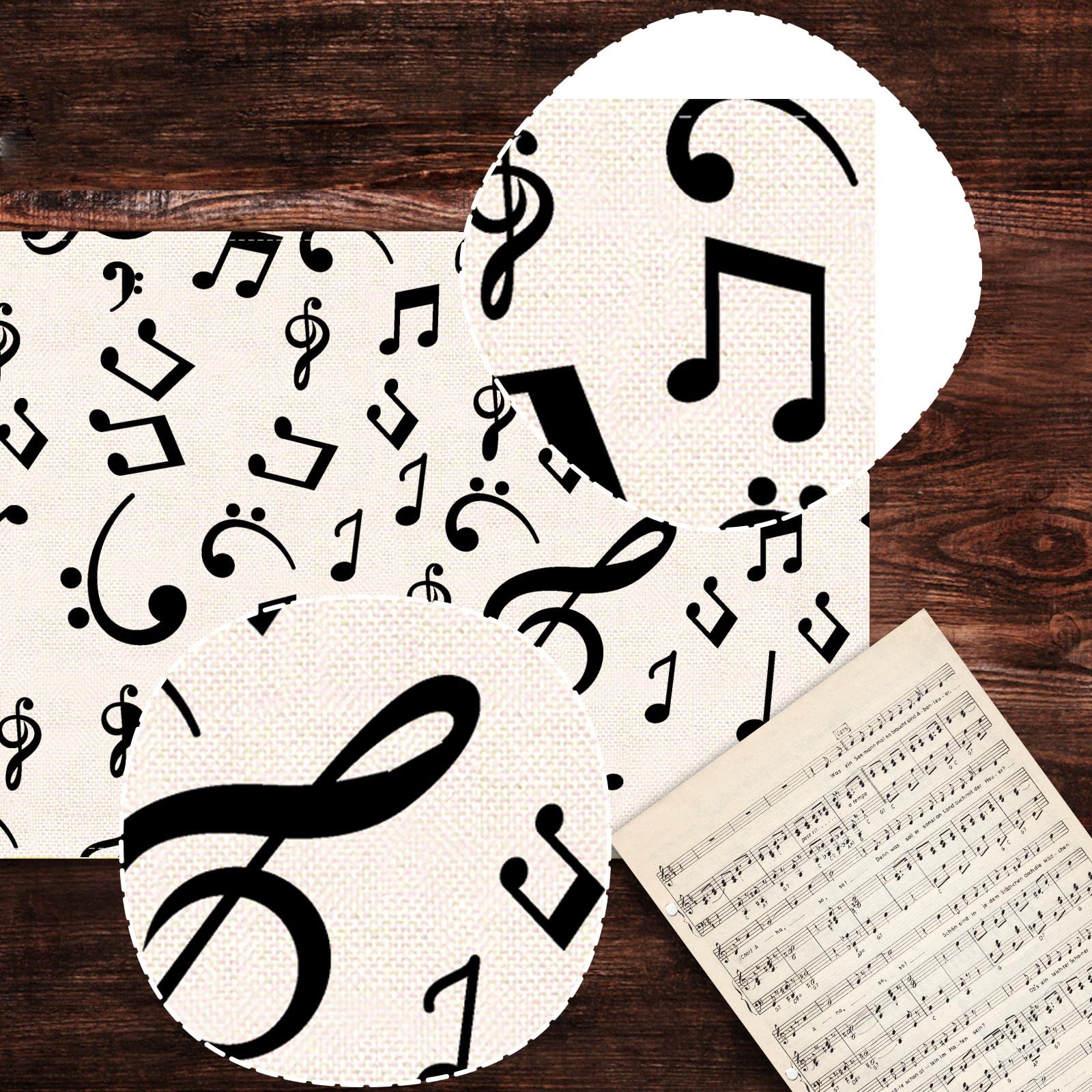 Elegant Linen Musical Notes Table Runner - Perfect for Music Events, Birthday Parties, Weddings & Farmhouse Decor - 13