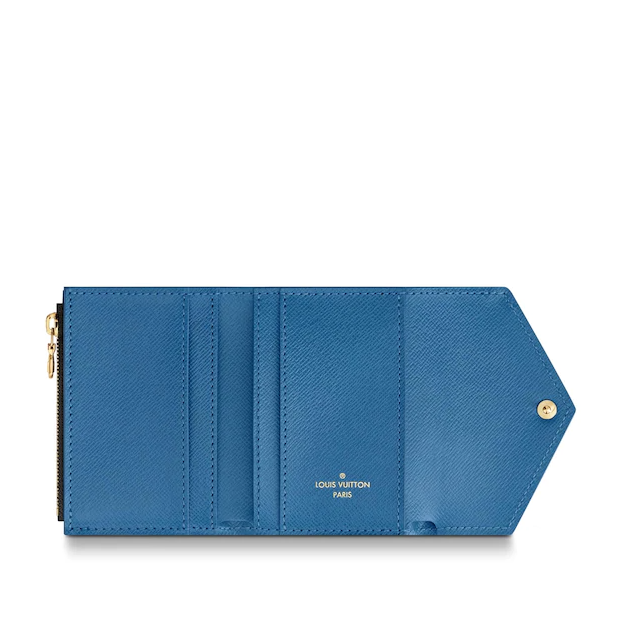 Authentic Louis Vuitton Zoé Wallet in Monogram Bleu Jean Leather - Compact & Stylish for Everyday Use, Travel & Gift Giving