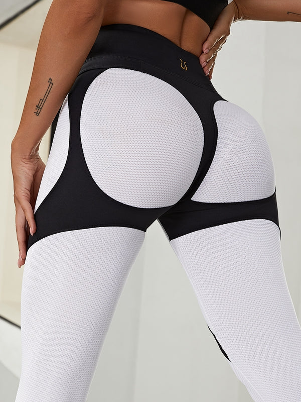 ZASUWA Women's Sexy Push Up High Waisted Contrast Color Fly Eye Booty Leggings - Gym, Yoga & Night Out Fashion