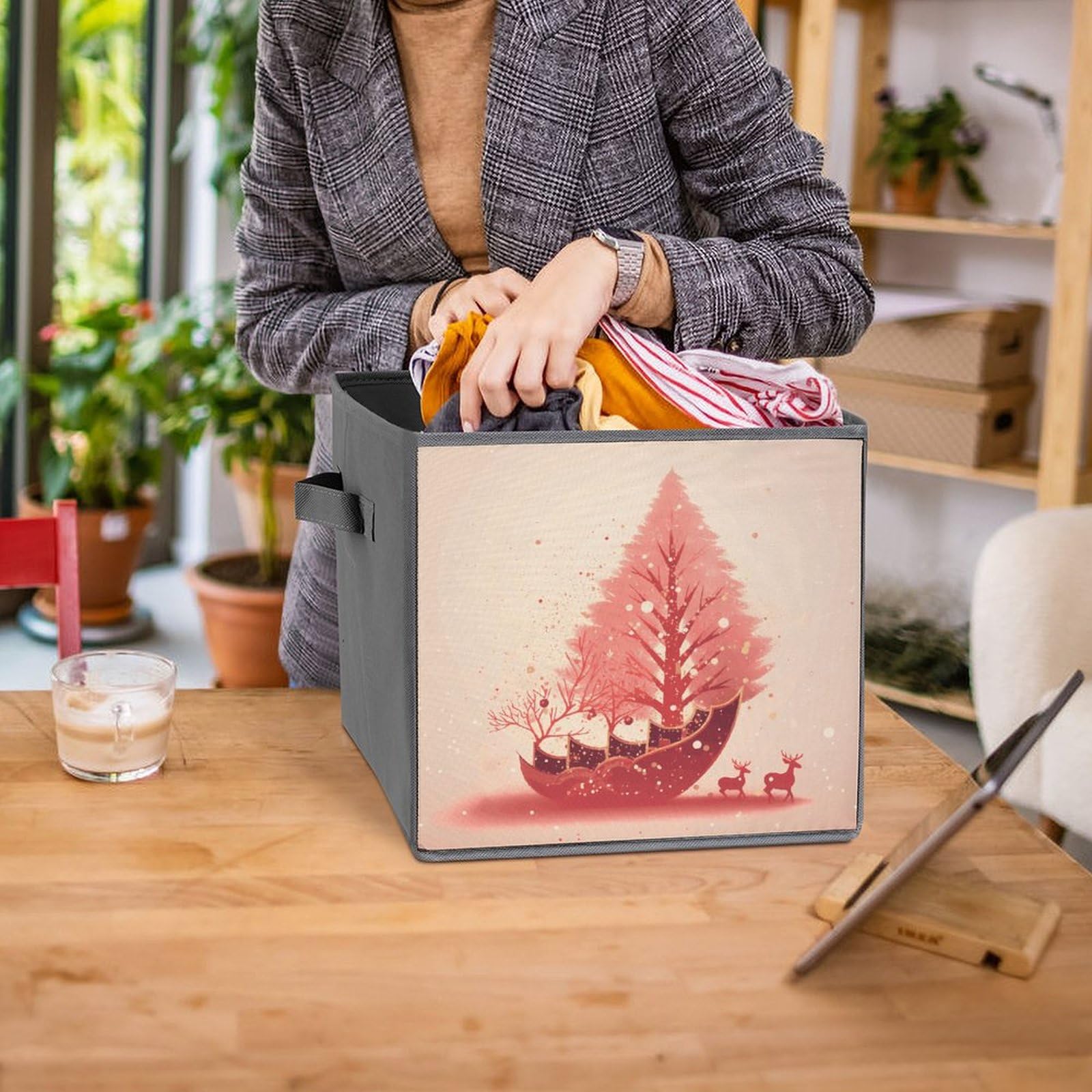 Collapsible Waterproof Storage Cube Bins with Handles - 6 Pack Organizer Baskets for Toys, Clothes & Home Organization | Perfect for Closets, Bedrooms, Offices & Nativity Scene Storage