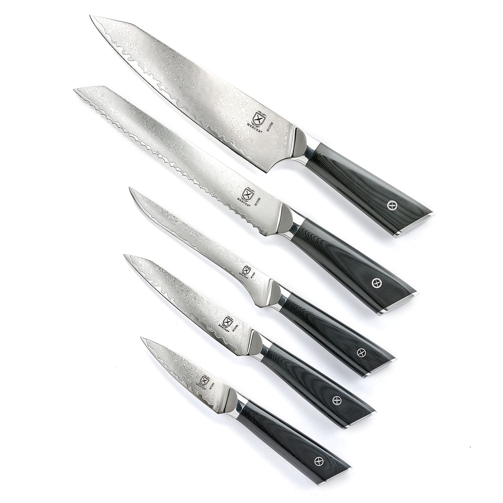 Premium Mercer Culinary 6-Piece Super Steel Knife Set with Magnetic Bamboo Stand & Ergonomic G10 Handles - Professional Chef Knives for Kitchen, Home Cooking, Meat Cutting & Food Preparation