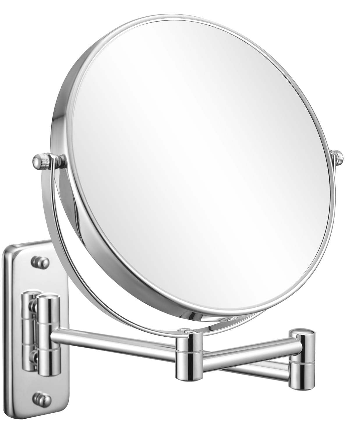 8 Inch Wall Mounted Magnifying Mirror with 10x Magnification - Double Sided Vanity Makeup Mirror for Bathroom - Chrome Finish - Perfect for Makeup Application, Skincare & Shaving