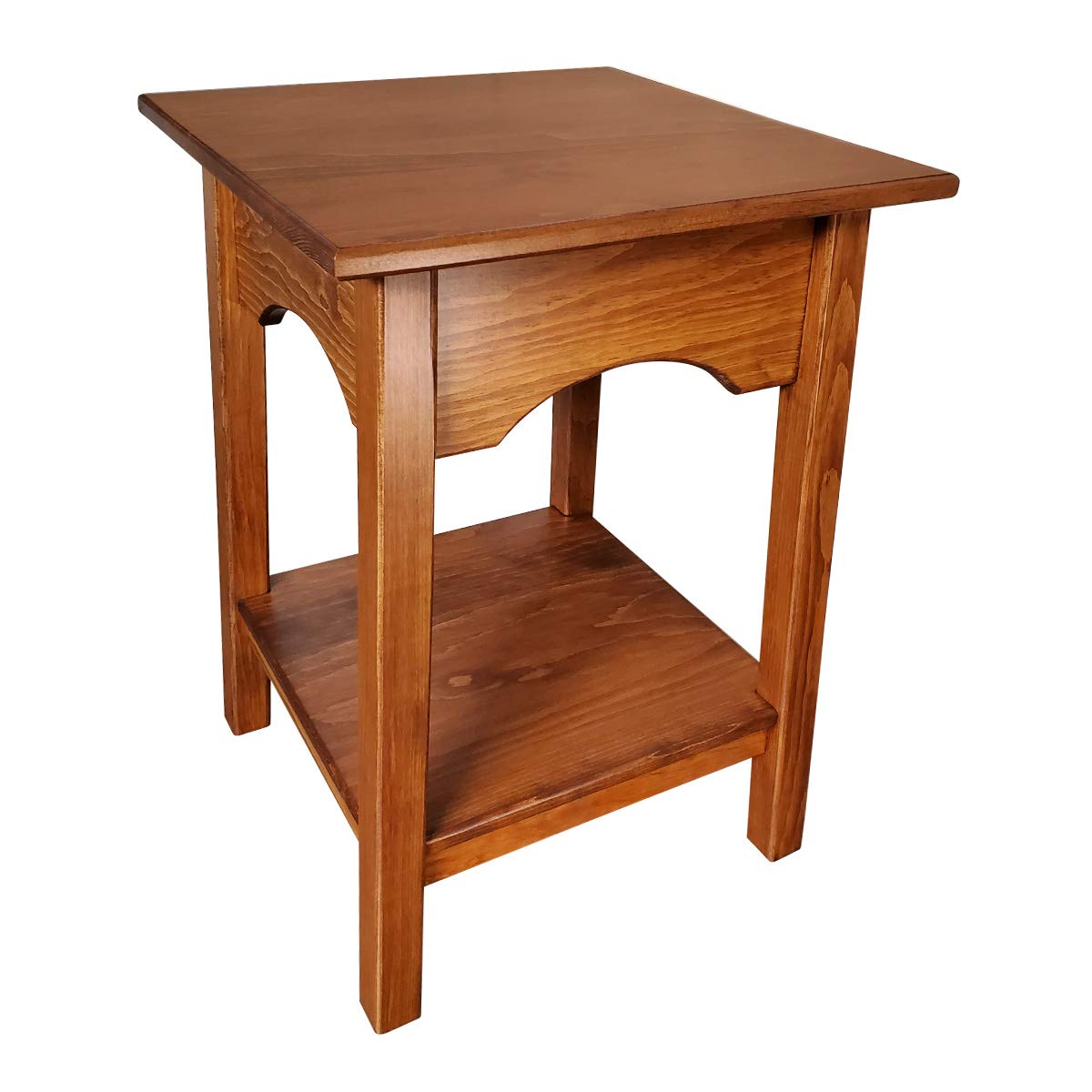 2-Tier Side Table with Shelf - Modern Cherry Wood End Table for Living Room, Bedroom & Office - Perfect as Nightstand, Sofa Table or Accent Table with Storage for Décor & Organization