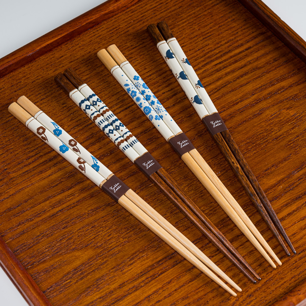 Premium Natural Wood Chopsticks Set - 4 Unique Handcrafted Styles for Asian Cuisine, Sushi, Ramen & Home Dining