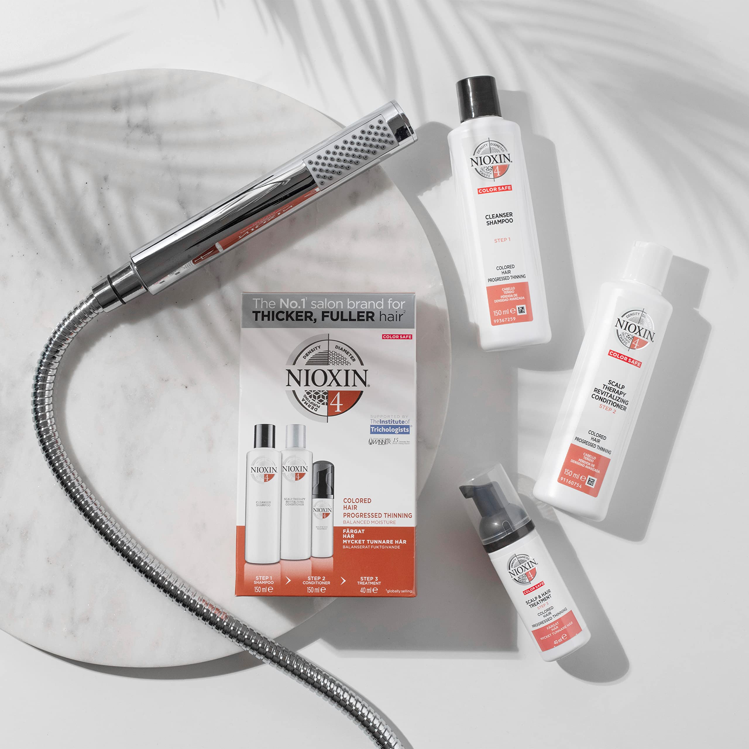 Nioxin System 4 3-Part Kit for Colored Hair with Thinning Treatment | Scalp Therapy & Hair Thickening Solution | For Progressive Hair Loss & Volume Boost | Perfect for Daily Hair Care Routine & Salon-Quality Results at Home