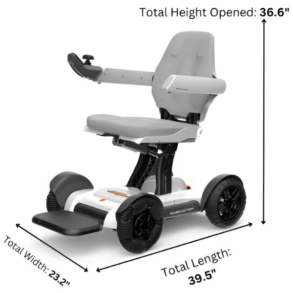 Robooter X40 Folding Electric Wheelchair for Adults - Lightweight Portable Mobility Scooter with Long Battery Life - Perfect for Travel, Shopping & Indoor/Outdoor Use