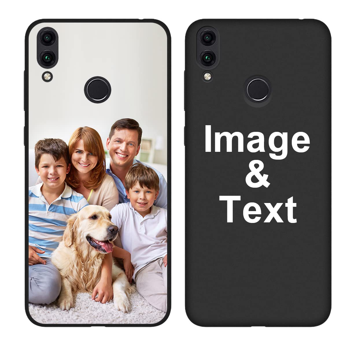 Custom Picture Phone Case for Huawei Honor 8C - Personalized Shockproof Silicone Cover with Soft Candy Design | Christmas Birthday Gift Idea | Protective Black Case for Daily Use, Travel & Special Occasions