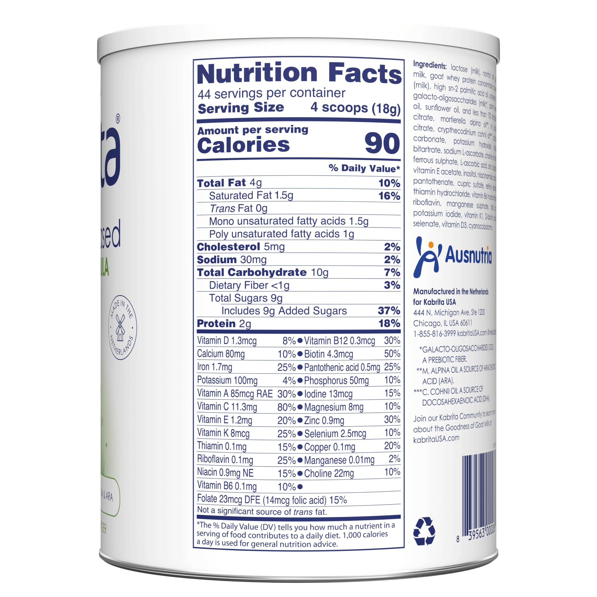 Kabrita Goat Milk Toddler Formula for 12-24 Months - Non-GMO Baby Formula with Vitamin C, D, Iron & DHA - Gentle Digestion for Sensitive Tummies - Supports Gut Health & Better Sleep - 28oz (6-Pack) - Perfect for Daycare, Travel & Nighttime Feeding