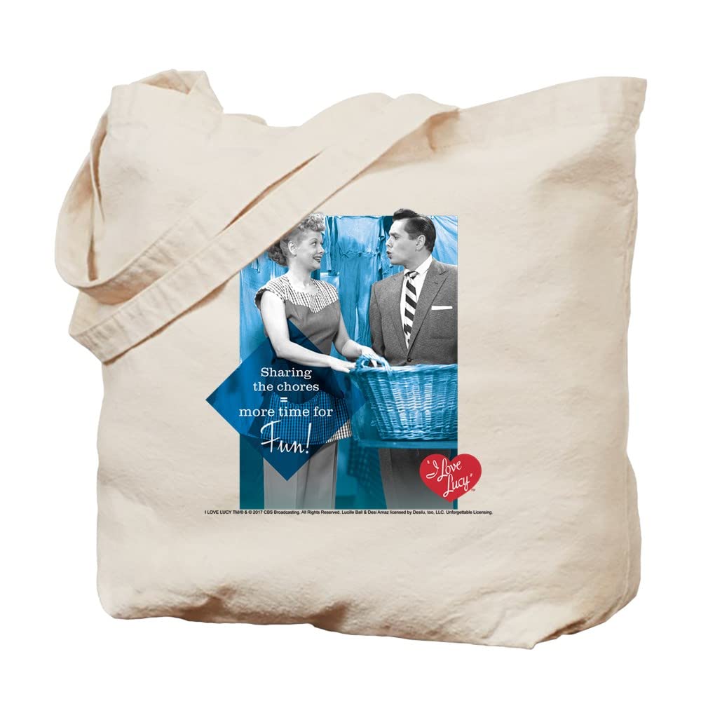 I Love Lucy Chores Tote Bag - Natural Canvas Reusable Shopping Bag for Groceries, Beach & Daily Use | Eco-Friendly & Durable