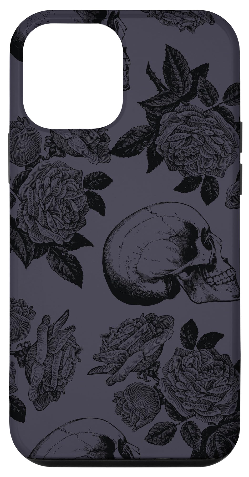 iPhone 12 Mini Skull and Roses Phone Case - Gothic Protective Cover for Women | Trendy Goth Girl Accessory for Everyday Use & Halloween