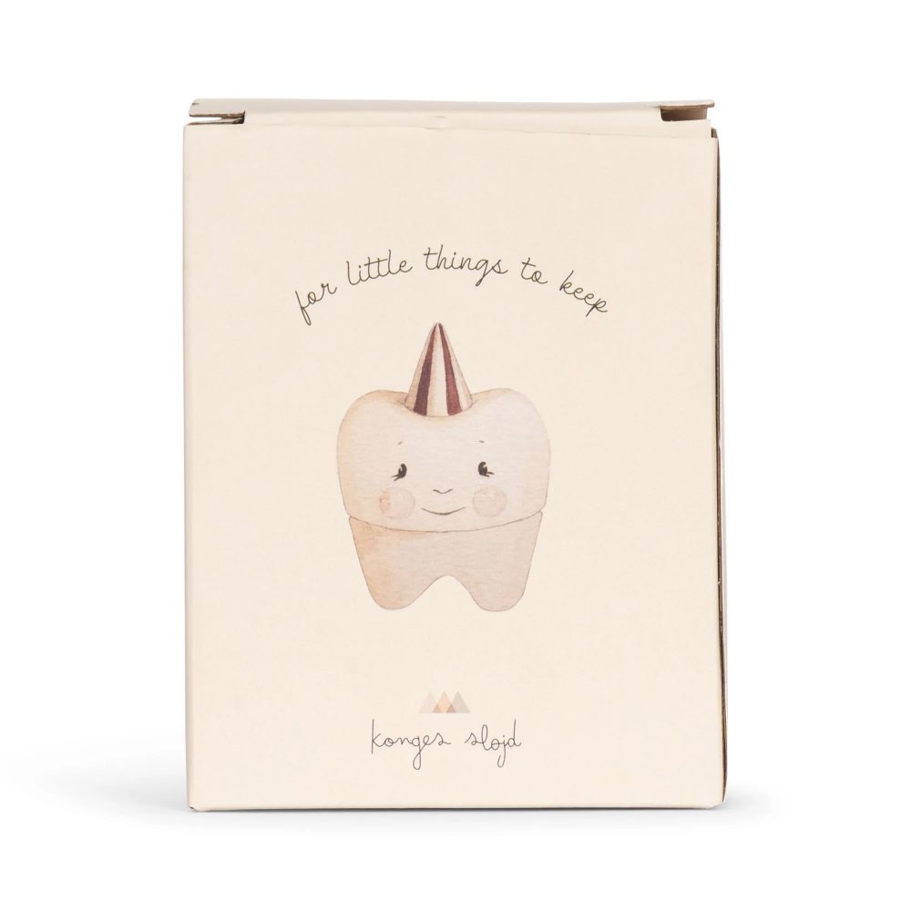 KONGES SLØJD Tooth Fairy Box - White Wooden Keepsake Box for Baby Teeth Storage | Perfect for Kids' First Lost Tooth & Childhood Memories
