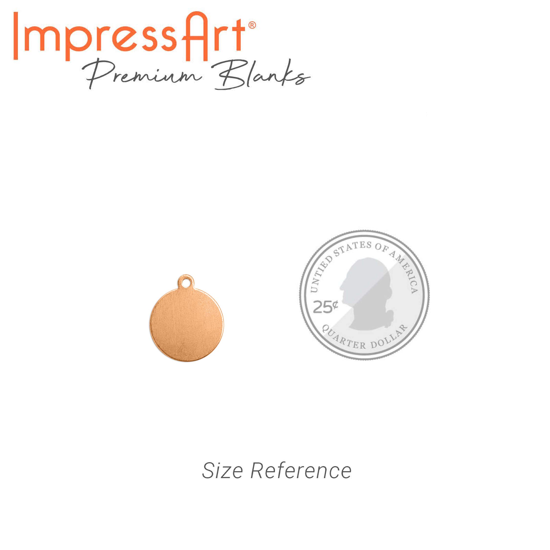 ImpressArt Premium 1/2 Inch Copper Circle Metal Stamping Blanks - 24 Pack for Jewelry Making, DIY Crafts, Personalized Gifts - Perfect for Necklaces, Keychains & Handmade Jewelry Accessories