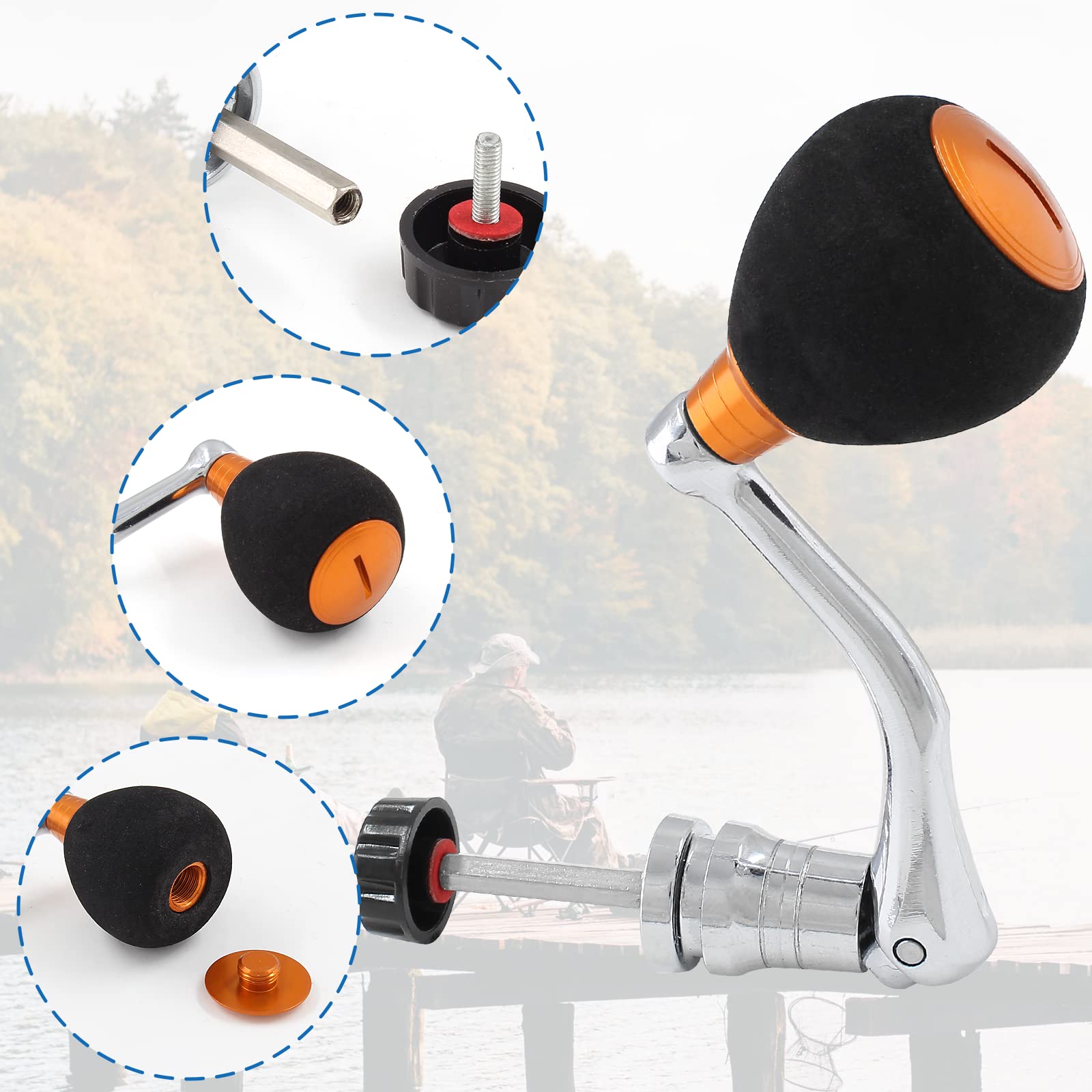 Premium Fishing Spinning Reel Handle - Lightweight Aluminum Alloy with Ergonomic Design for Smooth Casting - Ideal for Freshwater & Saltwater Fishing, Kayak Fishing, and Shoreline Angling