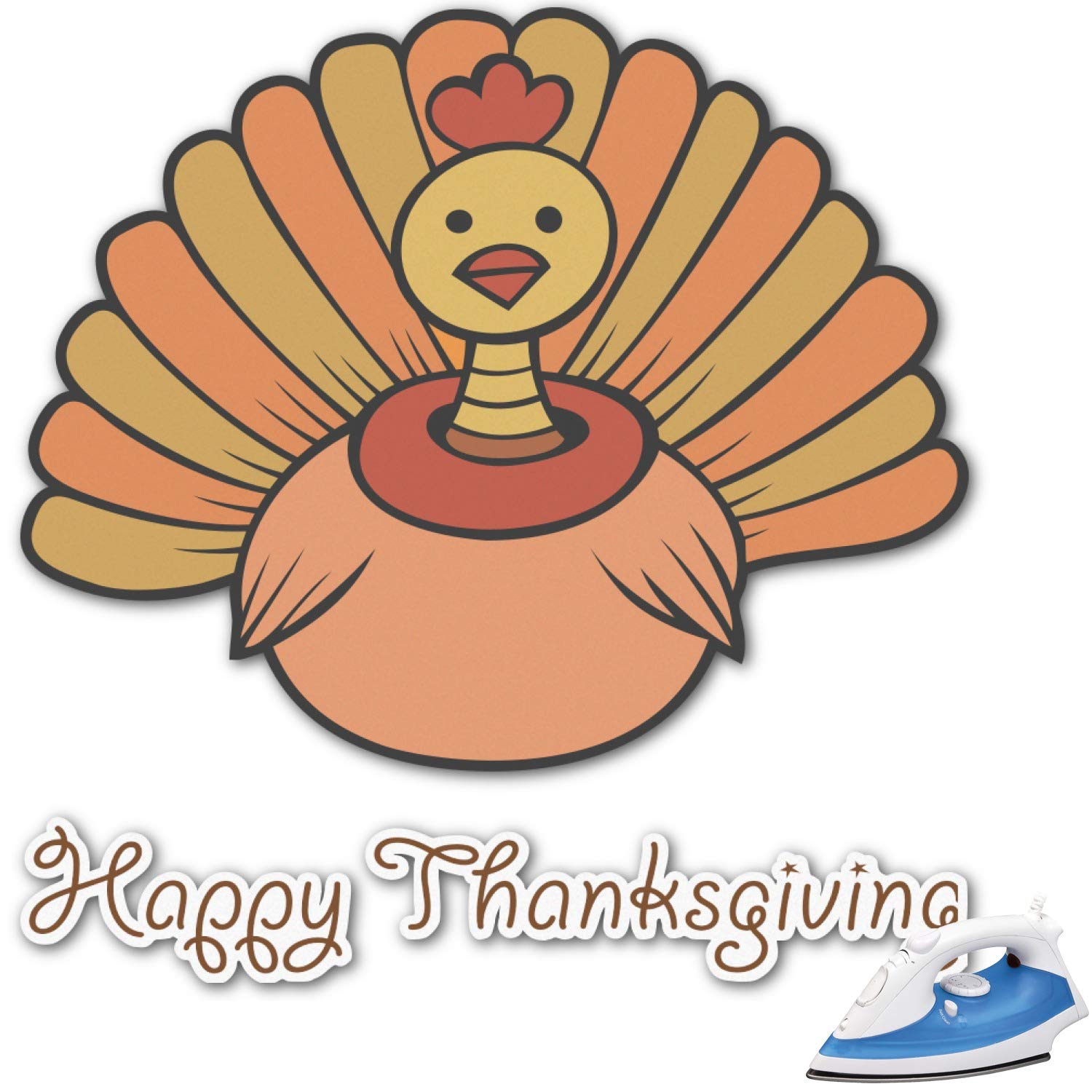 Thanksgiving Iron On Transfer - Personalized Heat Press Design Up to 6x6 Inches - Perfect for T-Shirts, Tote Bags & DIY Holiday Gifts