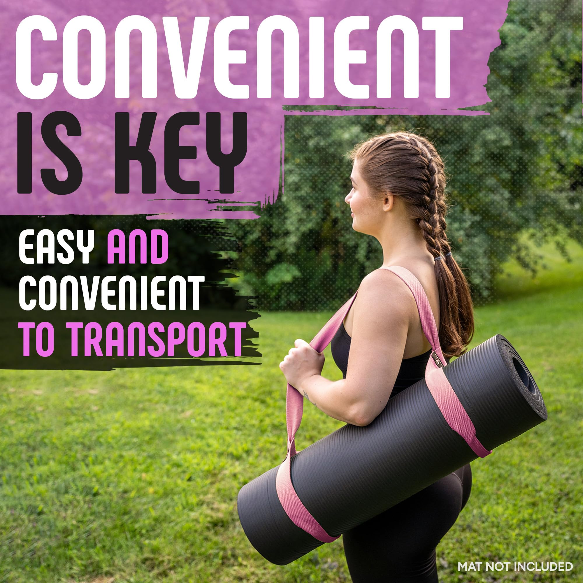 Gradient Fitness Premium Yoga Mat Strap - Non-Slip Yoga Mat Carrier & Holder for Travel, Gym, Studio - Durable Yoga Accessories for Easy Transport (Mat Not Included) - Perfect for Yoga Classes, Pilates, and Outdoor Workouts