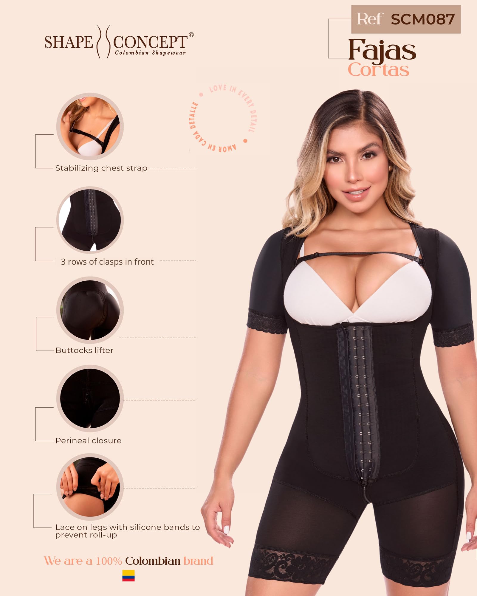 Shape Concept 060 068 087 Colombian Shapewear - Post-Surgery Compression Garment for Tummy Tuck, Waist Trainer & Body Shaping | Perfect for Postpartum Recovery, Weight Loss & Special Occasions