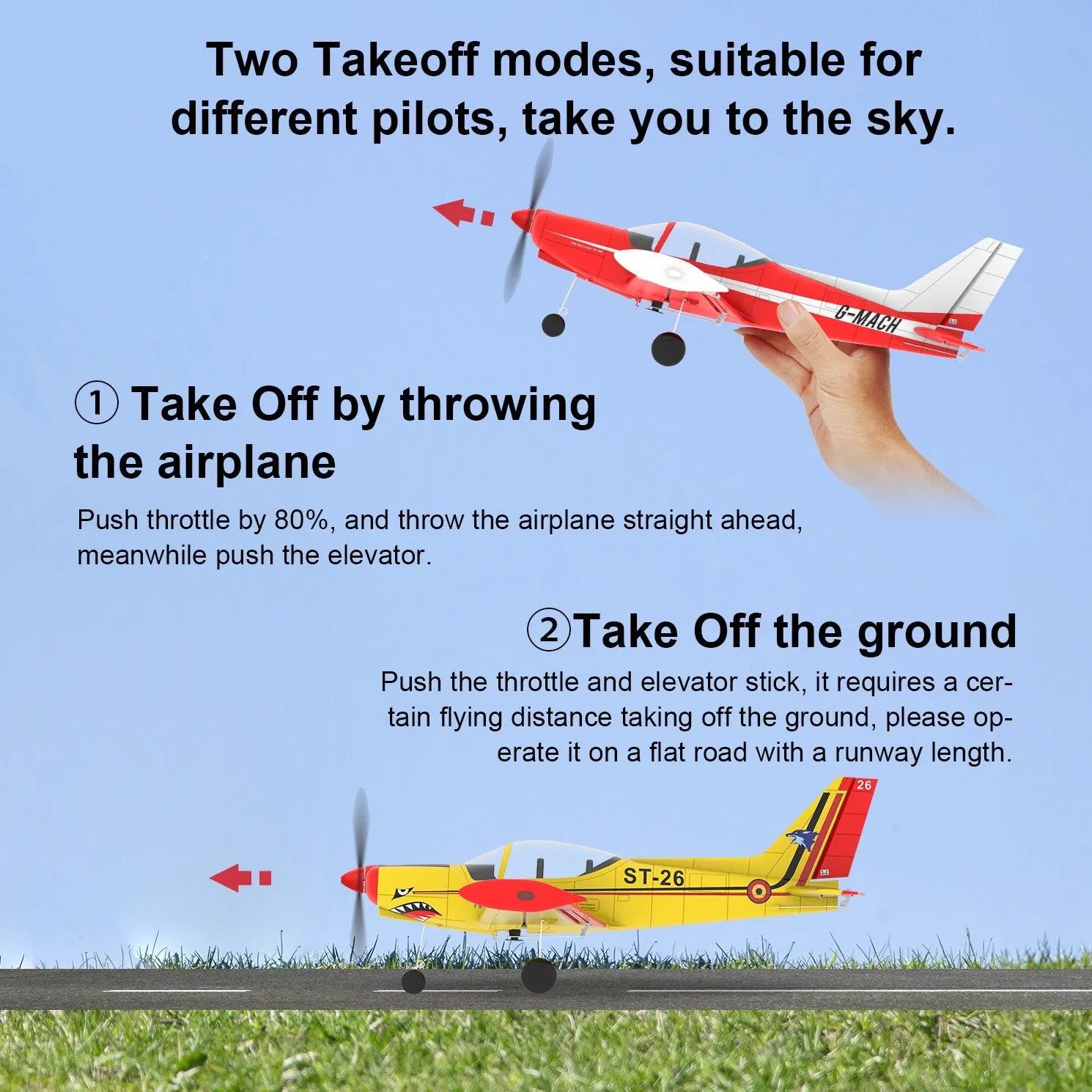 TOP RC HOBBY SF260 Mini Airplane - 450MM Wingspan, 6-Axis Gyro, One-Key Takeoff - Perfect for Beginners & Outdoor RC Flying Enthusiasts