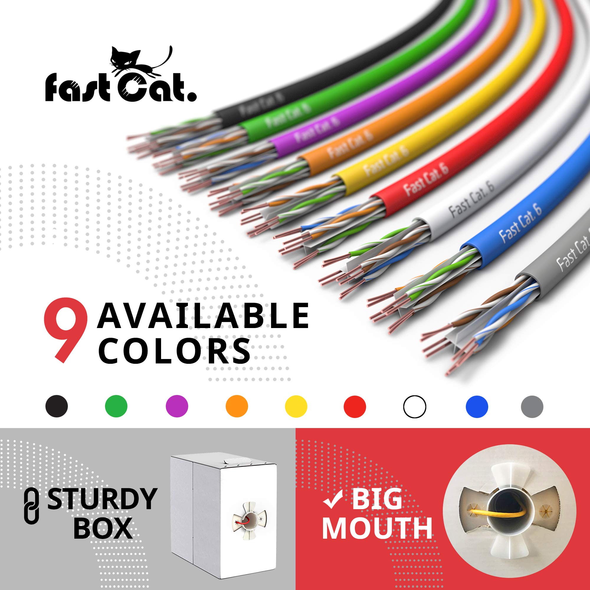 High-Speed Cat 6 Ethernet Cable 1000ft (Blue) - 23 AWG, CMR Rated, Solid Bare Copper Wire, Noise-Reducing Cross Separator - 550MHz/10Gbps UTP LAN Cable for Home, Office & Data Center Networking