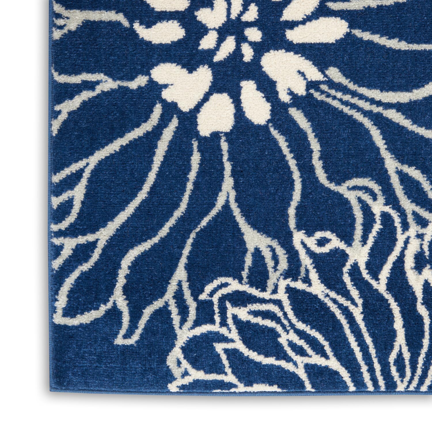 Nourison Passion Navy/Ivory 9' x 12' Floral Farmhouse Area Rug - Easy Cleaning, Non-Shedding, Soft & Durable - Perfect for Bedroom, Living Room, Dining Room & Kitchen Decor (9x12)