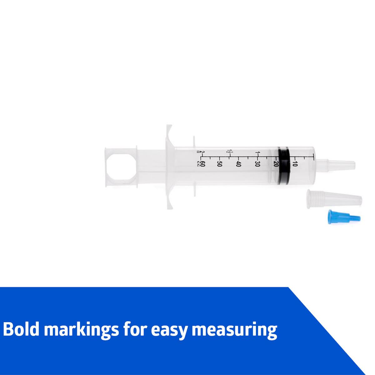 Non-Sterile Enteral Feeding Syringes for Adults & Kids - 60ml/2oz Oral Medication & Nutrition Dispenser - Perfect for Home Care, Hospitals & Tube Feeding