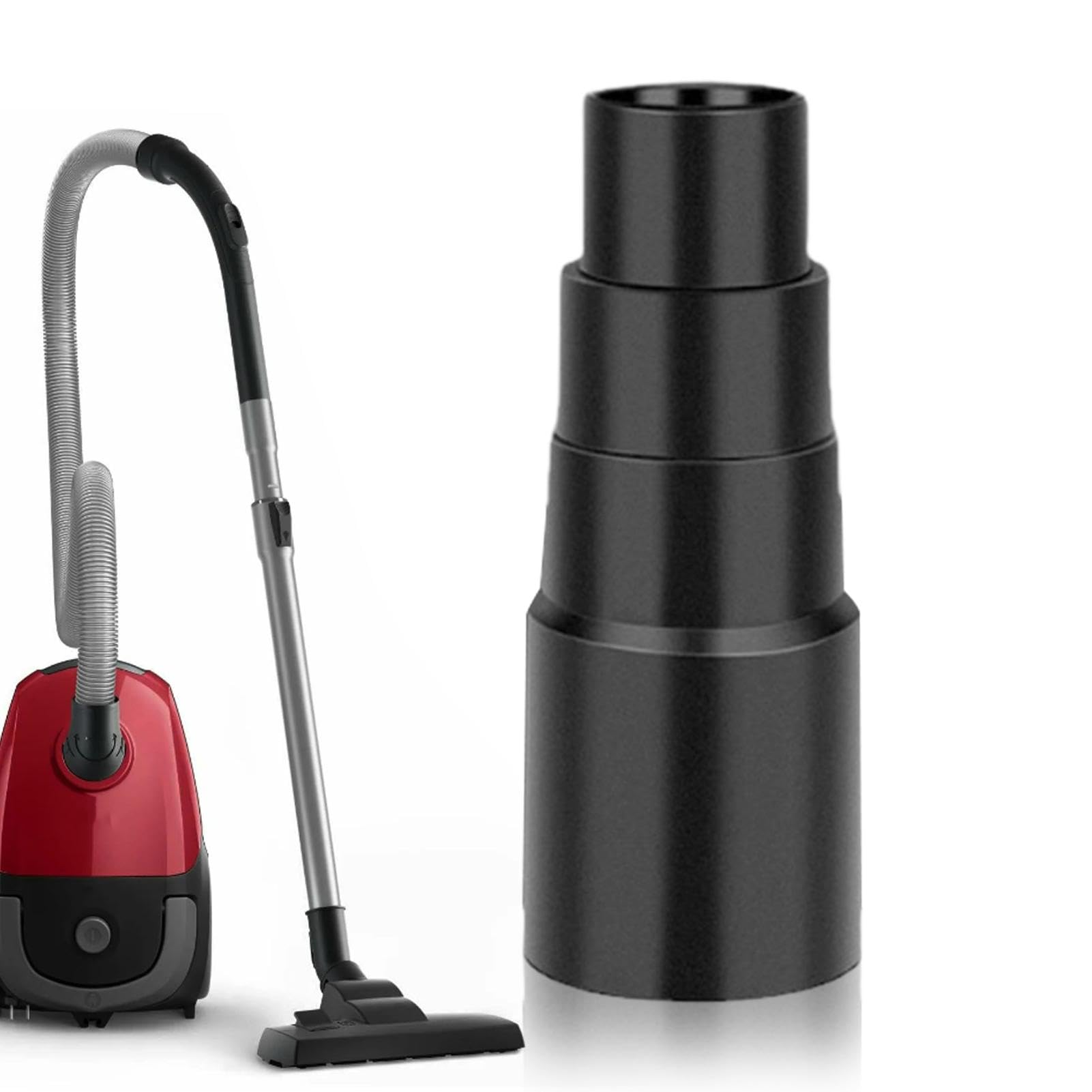 **4-Layer Vacuum Hose Reducer Adapter Kit - Professional Dust Hose Port Converter for Wet/Dry Vacuums | Compatible with Most Vacuum Cleaners | Perfect for Home Cleaning, Garage, Workshop & Car Detailing**