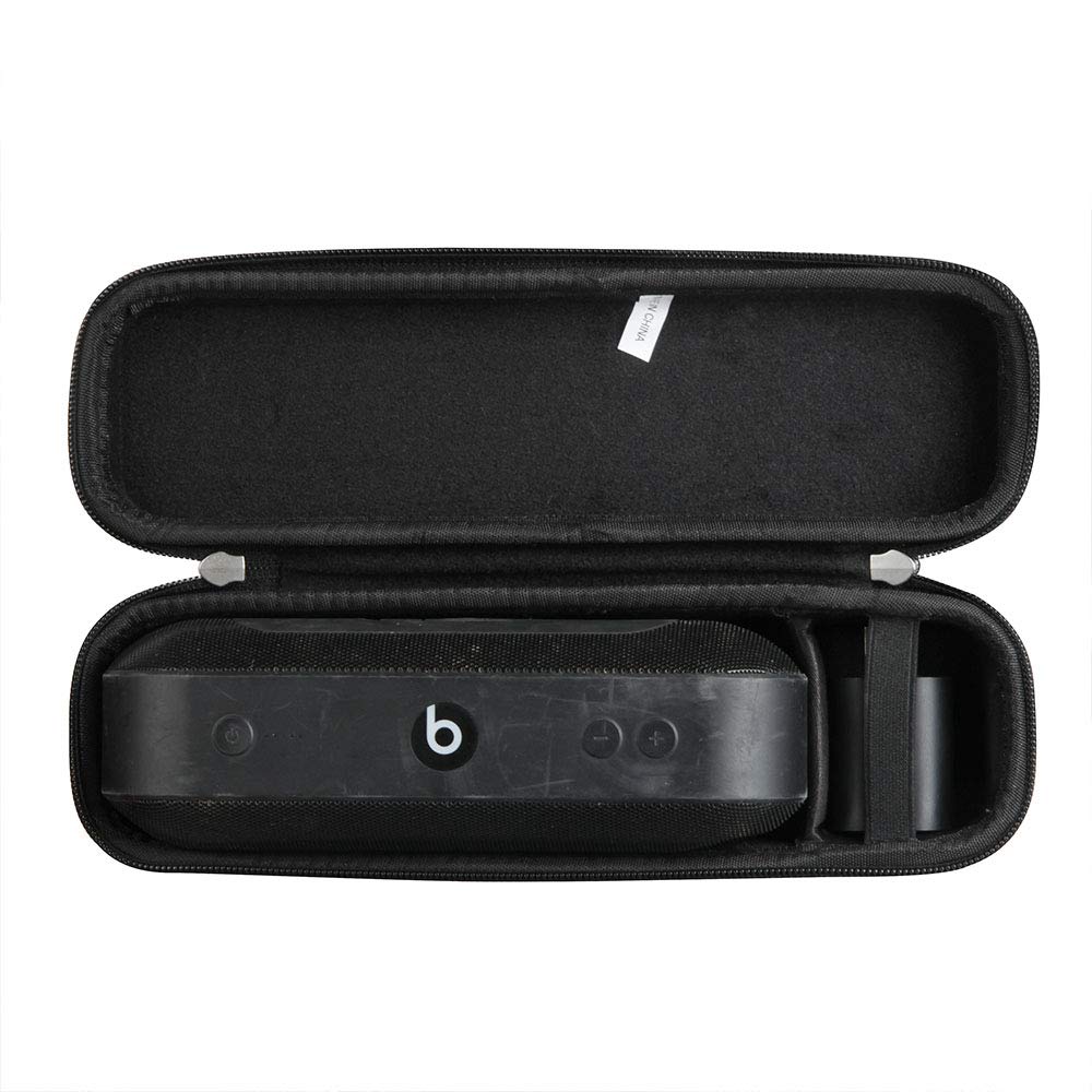 Hermitshell Protective Travel Case for Beats Pill+ Portable Wireless Speaker - Shockproof Cover with Charger Storage - Black - Perfect for Travel, Outdoor Adventures & Daily Commute