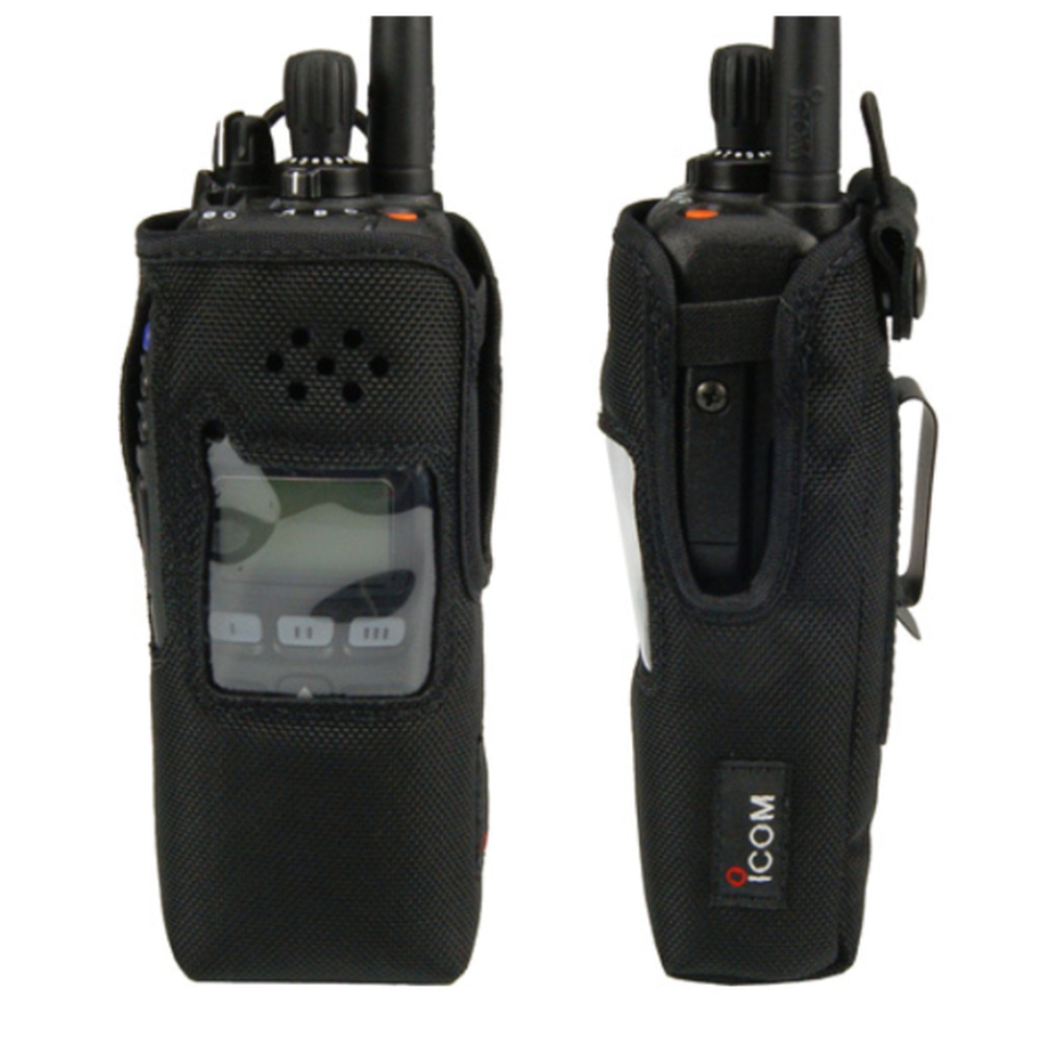 Icom LCF9011S SWIVEL Leather Carrying Case for F9011 & F9021 Radios - Durable Protective Cover for Two-Way Radio Accessories | Perfect for Security, Construction & Outdoor Communication Use