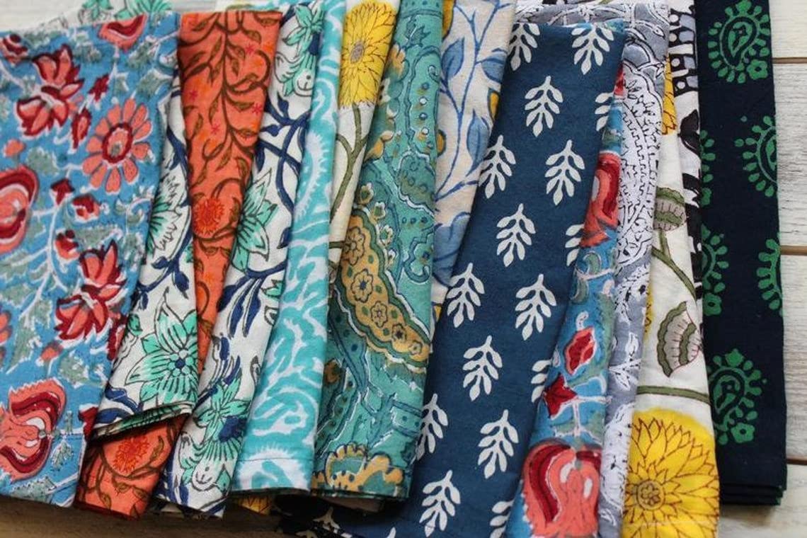 20-Piece Hand-Printed Napkin Set for Home, Kitchen & Dining Room - Decorative Holiday Table Cloth Napkins & Face Towels - Perfect for Parties, Weddings & Everyday Use